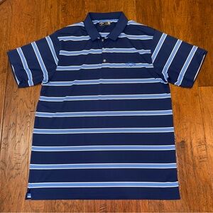 Men's Callaway 2-Tone Blue & White Striped Stretch Fabric Polo XXL‎